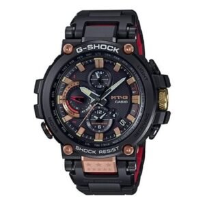 Bluetooth Sports Solar Powered Sapphire Crystal Mens .Black Analog MTG-B1000B-1A